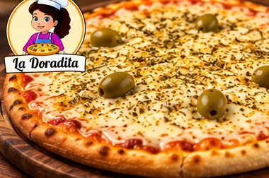 Pizza de muzzarella artesanal de La Doradita